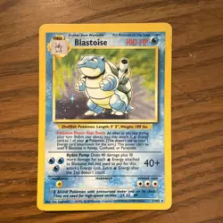 Blastoise Base Set Holo Unlimited Rare Pokemon Card 2/102 - Image 1