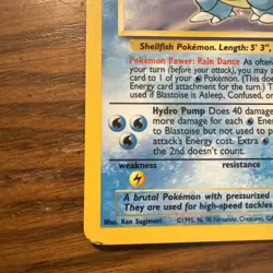 Blastoise Base Set Holo Unlimited Rare Pokemon Card 2/102 - Image 3