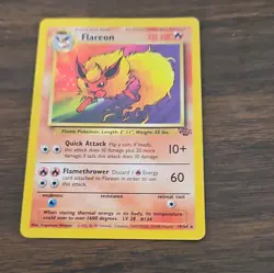 WotC Pokemon TCG Flareon 19/64 Jungle Rare Regular Unlimited 1999 70 HP - Image 1
