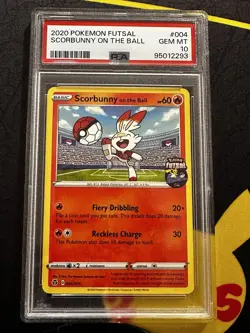 Pokemon 2020 Futsal Scorbunny On The Ball #004/005 PSA 10 - Image 1