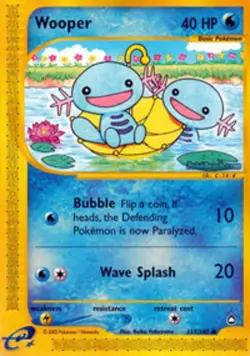 1x Wooper - 117/147 - Common Heavily Played Pokemon G2 - Aquapolis - Image 1