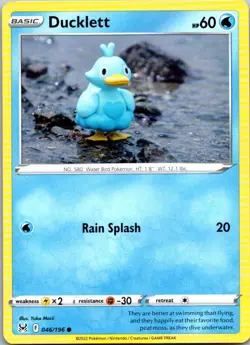 Ducklett 046/196 Lost Origin Pokemon TCG Common NM - Image 1