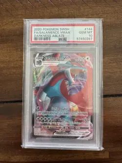 Pokemon Salamence VMAX Full Art SWSH 2020 Darkness Ablaze #144 PSA 10 GEM MINT - Image 1