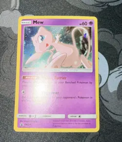 2019 Pokemon Black Star Promo Holo Mew (SM215) LP/NM - Hidden Fates Pin Collecti - Image 1