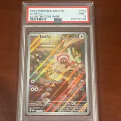 2025 Pokemon Mega Evolution Stufful Illustration Rare #154/132 PSA 9 - Image 1