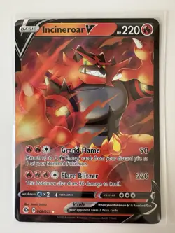 Incineroar V Ultra Rare Champion's Path 08/73 NM Pokemon TCG - Image 2