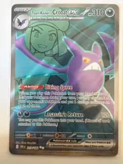 Team Rocket's Crobat ex 217/182 Ultra Rare Destined Rivals Pokemon Holo NM - Image 1