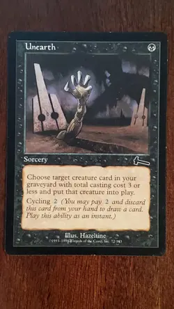 Unearth Urza's Legacy EX/LP #72 MTG Magic the Gathering Sorcery Common Black - Image 1