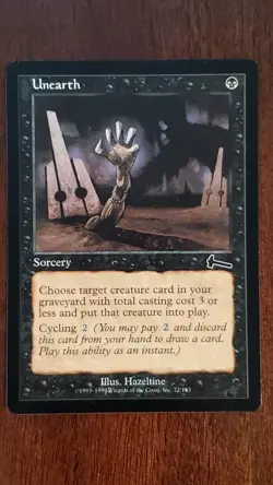 Unearth Urza's Legacy EX/LP #72 MTG Magic the Gathering Sorcery Common Black - Image 3