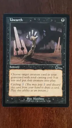 Unearth Urza's Legacy EX/LP #72 MTG Magic the Gathering Sorcery Common Black - Image 5