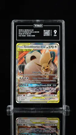 Eevee & Snorlax Gx 120/181 Ultra Rare Team Up Pokemon Tag 9 Mint - Image 1