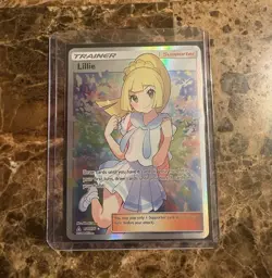 Pokemon TCG Lillie 147/149 SM Base Set Ultra Rare Full Art Holo Supporter - Image 1