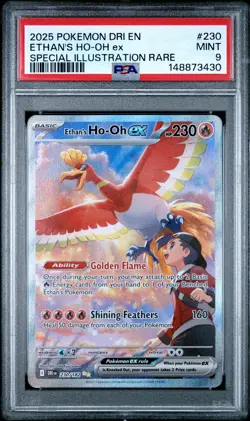 2025 POKEMON DRI EN-DESTINED RIVALS #230 ETHAN'S HO-OH EX PSA 9 - Image 1