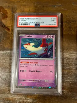 POKEMON 2024 4 Promo Stellar Crown 3-pack Blisters LATIAS Cosmos Holo #139 PSA 9 - Image 1