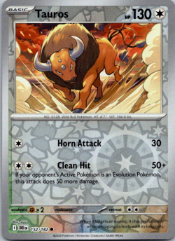 Tauros 152/182 Reverse Holo Destined Rivals English Pokemon Card - Image 1