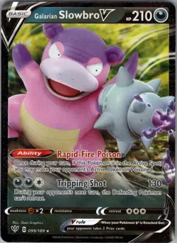 Galarian Slowbro V 099/189 SWSH03: Darkness Ablaze - Pokemon Card - NM - Image 1