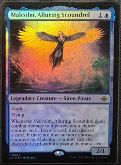 MTG Lost Caverns of Ixalan Malcolm, Alluring Scoundrel Foil (Rare) - Image 1