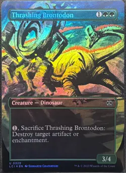 MTG The Lost Caverns of Ixalan Thrashing Brontodon Borderless Foil (Uncommon) - Image 1