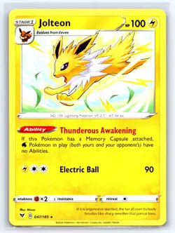 Jolteon 047/185 Rare Vivid Voltage Pokemon Lightly Played - Image 1