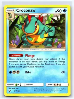 Croconaw 19/73 Common Shining Legends Pokemon Lightly Played - Image 1