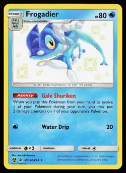 Frogadier SV12/SV94 Holo Shiny Rare Hidden Fates Shiny Vault Pokemon Card - Image 1