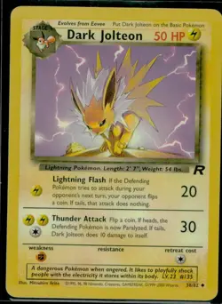 2000 Pokemon TCG Team Rocket Dark Jolteon MP - Image 1