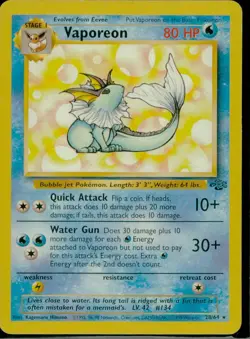 Pokemon TCG Jungle Vaporeon LP - Image 1