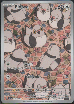 Pokemon TCG SV: Black Bolt Pidove 148/086 Illustration Rare NM+ - Image 1