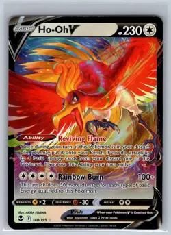 Ho-Oh V 140/195 Holo V Rare Silver Tempest Pokemon Near Mint - Image 1