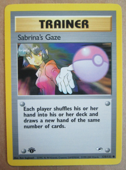 Sabrina's Gaze - 125/132 - 1st Edition Common WOTC TCG—Gym Heroes Pokemon Card - Image 1