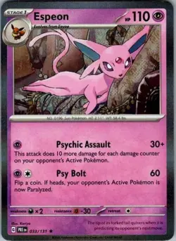 Pokemon TCG Pokemon Espeon Espeon Rare Holo - Image 1