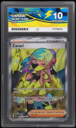 Canari Ascended Heroes 257/217 Secret Rare 10 Gem Mint Ace Graded Pokemon - Image 1