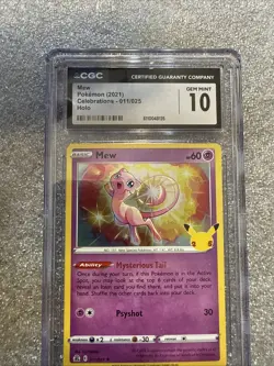 Pokemon Mew Celebrations Holo Rare #011 CGC 10 Gem Mint - Image 1