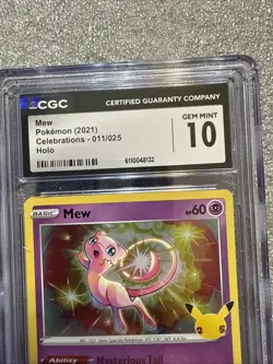 Pokemon Mew Celebrations Holo Rare #011 CGC 10 Gem Mint - Image 5