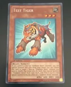 Konami Yu-Gi-Oh! TCG Test Tiger GLAS-EN082 Secret Rare 1st Ed Gladiator's EN - Image 1