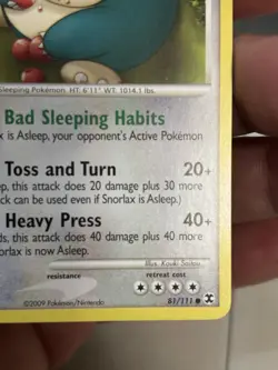 Snorlax 81/111 Rising Rivals Common Pokemon Card NM - Image 5