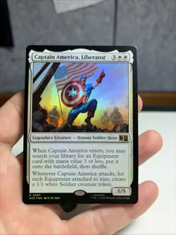 Magic: The Gathering Captain America, Liberator Legendary Creature Foil Rare 587 - Image 1