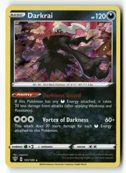 Darkrai 105/189 Holo Rare Darkness Ablaze Pokemon Holo Near Mint - Image 1