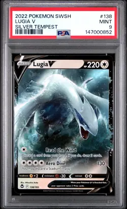 2022 POKEMON SWORD & SHIELD SILVER TEMPEST #138 LUGIA V PSA 9 - Image 1