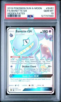 BANETTE GX SV61/SV94 PSA 10 FULL ART HIDDEN FATES POKEMON - Image 1