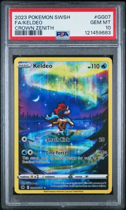 Pokemon PSA 10 2023 Crown Zenith Galarian Gallery Keldeo GG07/GG70 Holo - Image 1