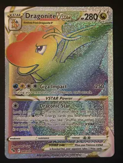 2022 Pokemon Go Full Art Dragonite VSTAR Secret Mint #081 / 078 RARE ! - Image 1