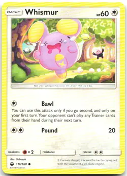 Whismur 116/168 Common Celestial Storm Pokemon Near Mint - Image 1