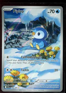PIPLUP 098/094 ILLUSTRATION RARE PHANTASMAL FLAMES Pokemon Holo NEAR MINT - Image 1