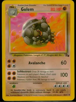 Pokemon TCG Fossil Golem LP - Image 1