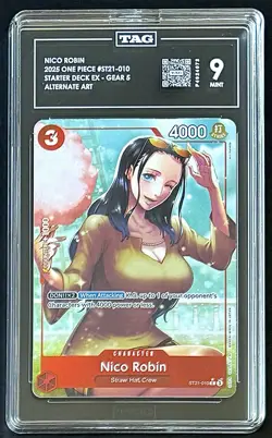 TAG 9 One Piece ST21-010 C* Nico Robin Alt Art - ENG - Foil - EX Gear 5 - Graded - Image 1