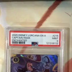 2025 DISNEY LORCANA EN 8-ENCAHNTED CAPTAIN HOOK THE PIRATE KING PSA 9 - Image 3