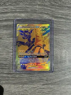 2021 Pokemon Pikachu & Zekrom GX SM248 Full Art Holo Black Star Promo (Damaged) - Image 1