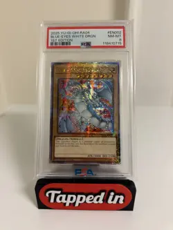 Blue-Eyes White Dragon Yugioh RA04-EN002 Quarter Century Secret Rare 1st PSA 8 - Image 1