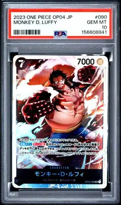 2023 ONE PIECE JAPANESE OP04-KINGDOMS OF INTRIGUE #090 MONKEY D. LUFFY PSA 10 - Image 1